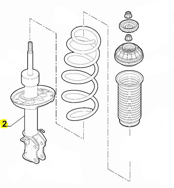 Shock Absorber, Nearside Front Punto Evo Abarth PartsworldUK