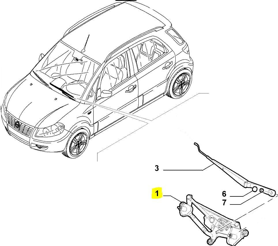 Wiper motor Fiat Punto (188) ref 60511004, 46524670, 51704325 Wiper motor Fiat Punto (188) ref 60511004, 46524670, 51704325