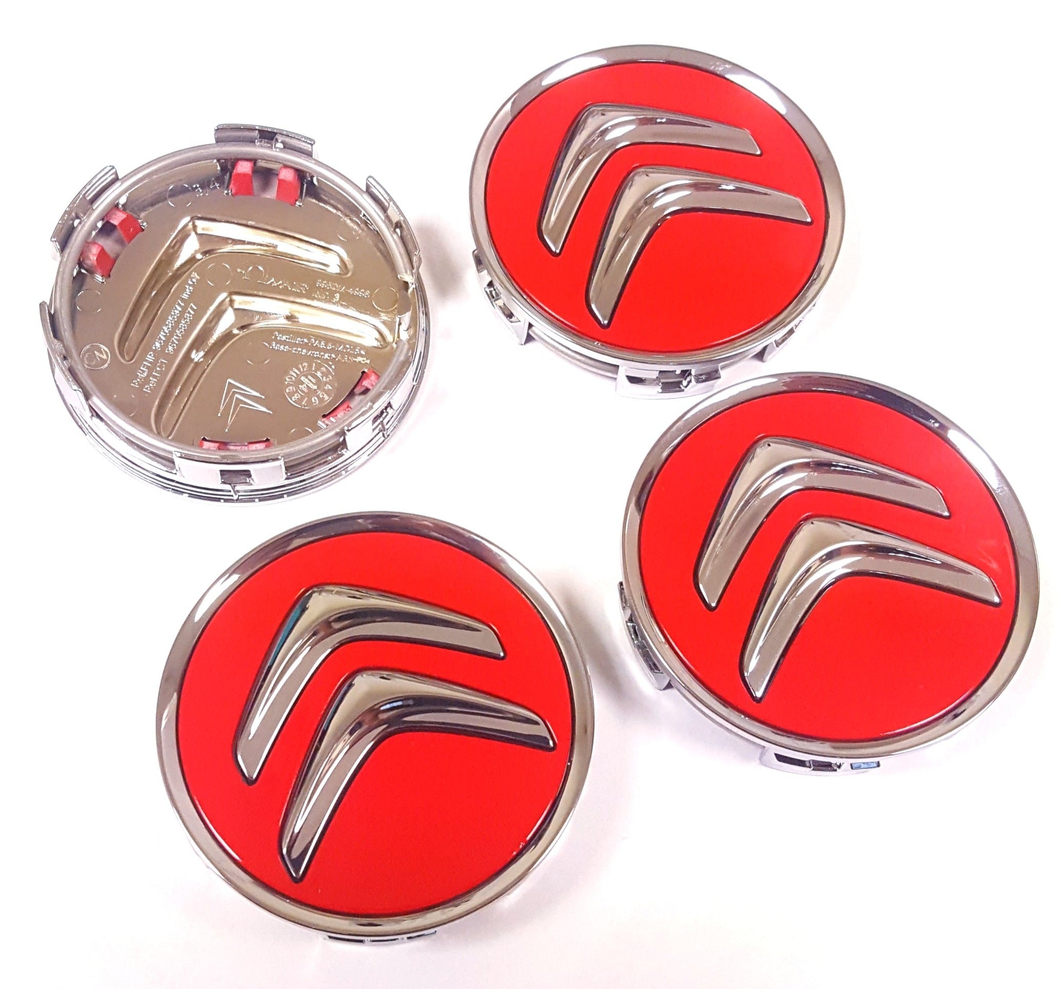 Centre Cap Set, Red Citroen PartsworldUK