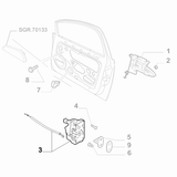 Door Lock, Offside, Right - Grande Punto Abarth