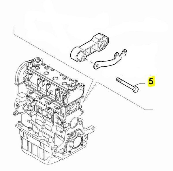 Bolt, Rear Engine Mounting - 500 Abarth