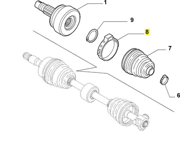 Clip, Inner Drive Shaft Boot / CV Joint - 500 Abarth