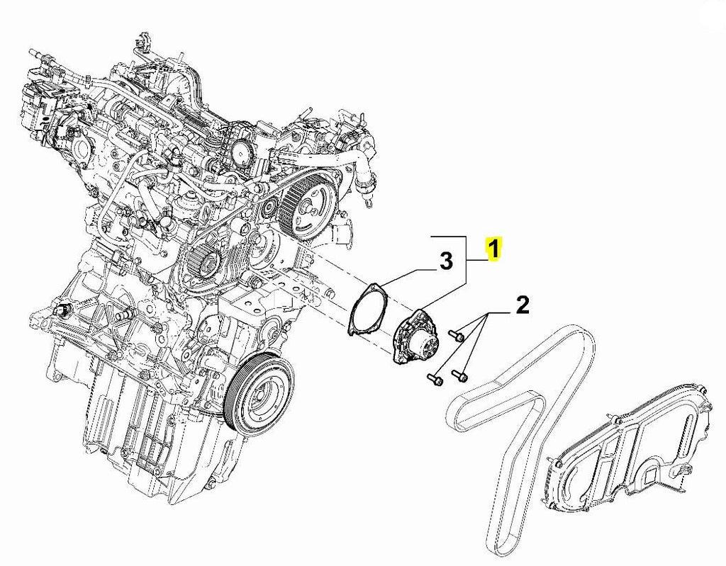 46351346 Water Pump - Fiat Ducato 2.2 2021> 46351365 – Partsworld-UK