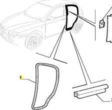 Door Seal, Offside Rear - 147 5 Door