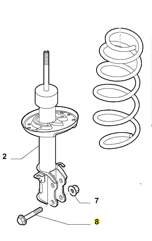 Front Shock Absorber Bolt - Punto Abarth