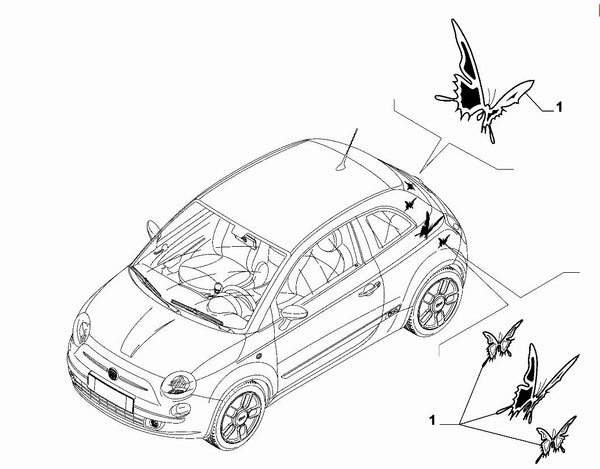 Butterfly Decal Kit, Silver - 500