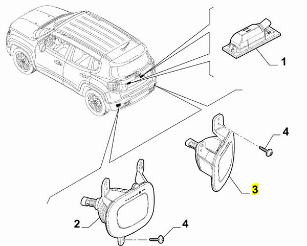 Reverse Lamp - Jeep Renegade (RHD)