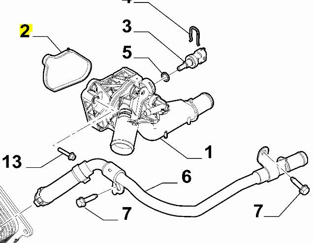 Thermostat Gasket / Seal - 6000628647 Alfa Romeo Tonale Fiat 500X ...