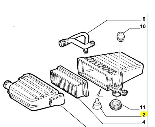 Elastic Pad, Air Filter - Mk2 Punto 1.2 8v