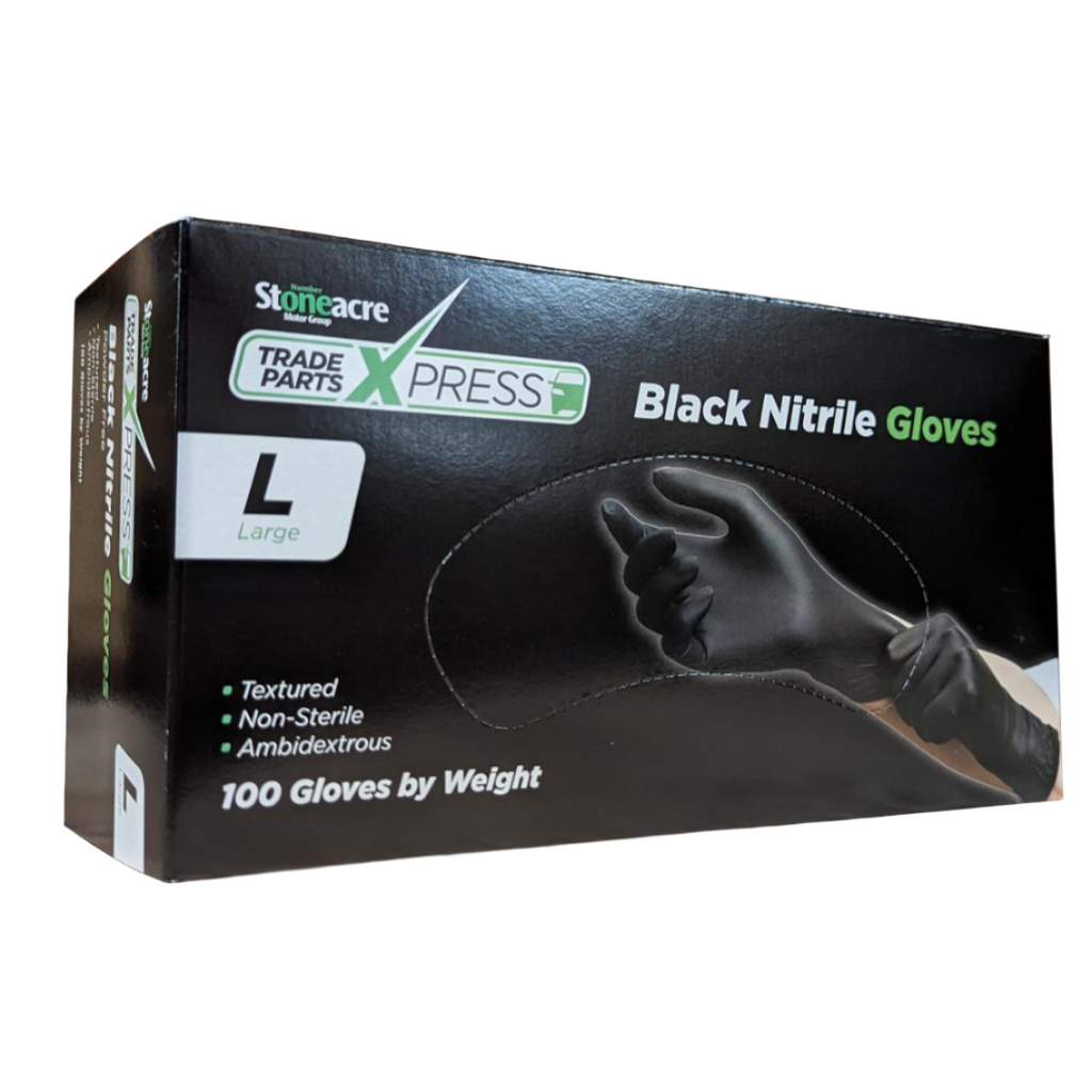 Black Nitrile Gloves Box of 100 PartsworldUK