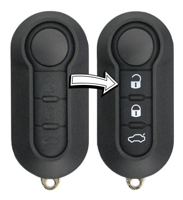 G.M. Production Black Rubber Button Only For Fiat Punto 500 Doblo Stilo Key Remote Control – Genuine Replacement Part