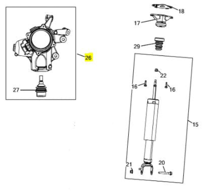 Rear Suspension Pillar, Offside - Grand Cherokee 2015 – Partsworld-UK