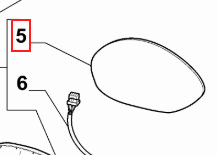 Mirror Glass, Left Hand / Nearside - 500 & Punto