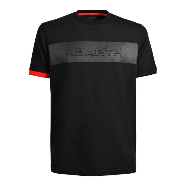 Official Abarth Men's Black T-Shirt - Black Logo Lettering