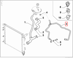 Coolant Hose - 500 Abarth - Partsworld-UK - 51833056