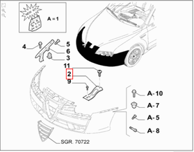 Bracket, Front Bumper - Alfa Romeo 159, Brera, Spider 50505251