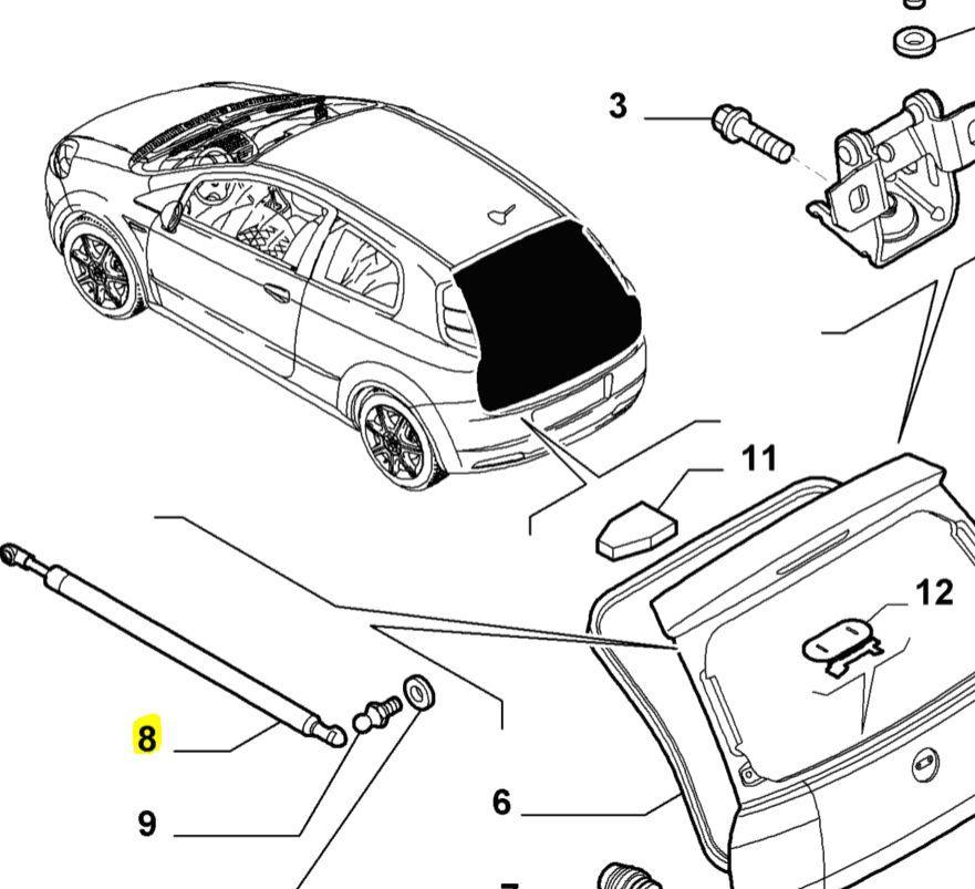 Fiat punto shop boot struts