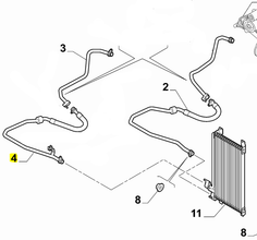Oil Cooler Pipe, Upper - Brera, Spider, 159 2.4 JTDm