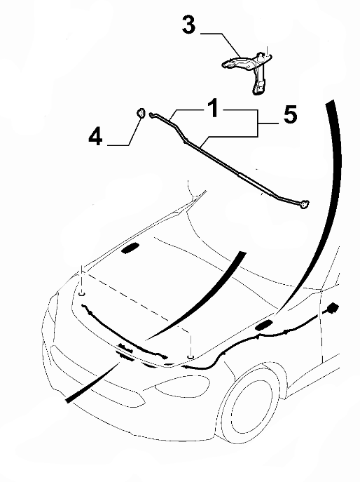 Bonnet Actuator, Left - 124 6000614512
