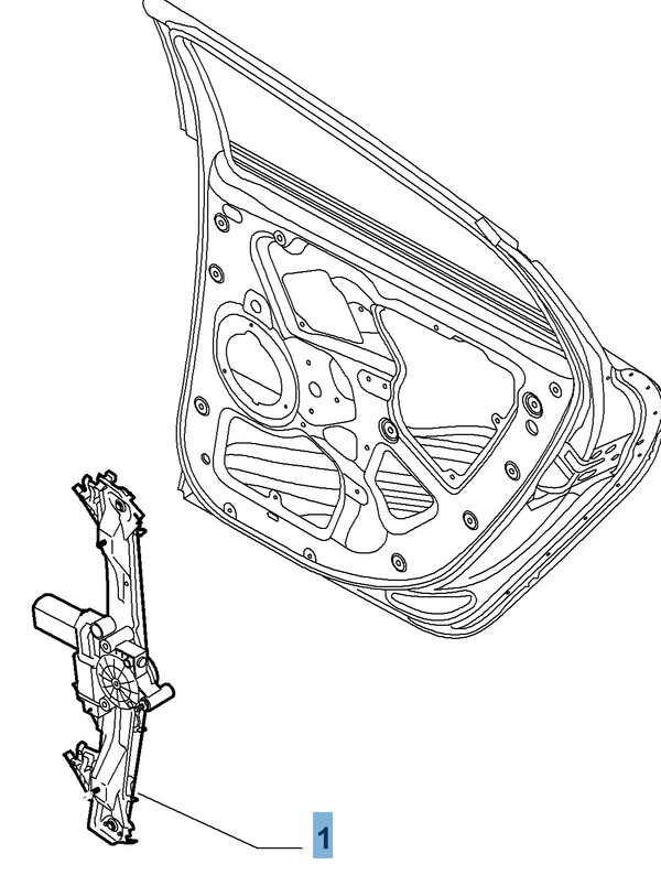 Electric Window Regulator, Offside Rear - Bravo