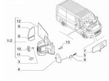 Door Mirror, Offside - Ducato 2008 - Partsworld-UK - 735440402