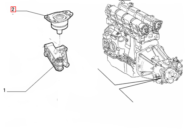 7778563 Engine Mount - Bravo / Brava 1.6
