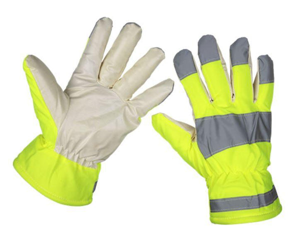 SEA9135 Yellow Hi-Vis Warm Hand Gloves - One-Size Pair