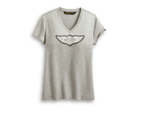 6185-20VW/000L Harley Davidson Women's Distressed Wing Logo Tee