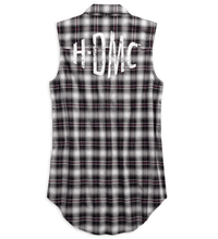 Harley Davidson Women's Distressed HDMC Sleeveless Plaid Woven Shirt 96246-18VW - Partsworld-UK - HD96246-18VW/002L