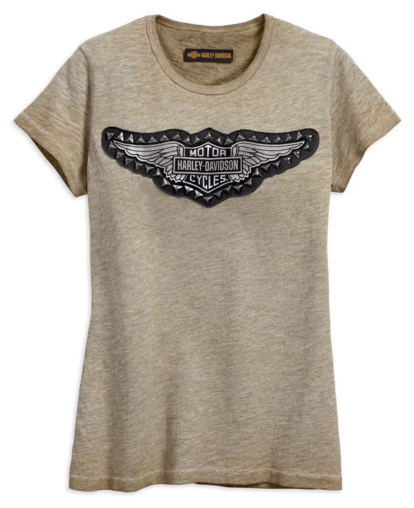 Harley Davidson Studded Wing Women's T-Shirt - Partsworld-UK - HDZ99049-18VW/000L
