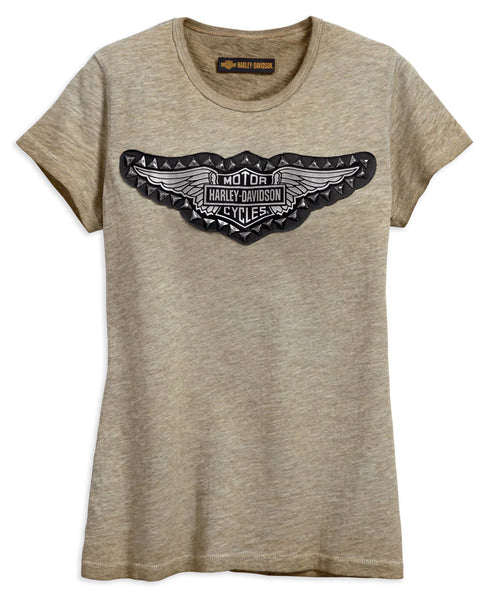 Harley Davidson Studded Wing Women's T-Shirt - Partsworld-UK - HDZ99049-18VW/000L
