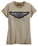 Harley Davidson Studded Wing Women's T-Shirt - Partsworld-UK - HDZ99049-18VW/000L