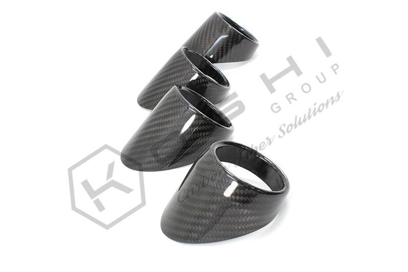 Koshi Carbon Fibre Interior Air Vent Cover for Leather Dashboard - 4C