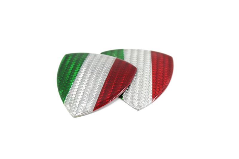 Koshi White Carbon Fibre Fender Shield Emblem w/ Italia Flag
