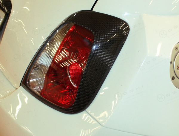 Koshi Carbon Fibre Rear Light Covers - 500 Abarth (Pre-Facelift, <2015)