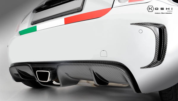 Koshi Carbon Fibre Central Exhaust Diffuser - 500 Abarth (Pre-Facelift, <2015)