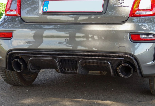 Koshi Carbon Fibre Rear Diffuser Lip Cover - 595 Abarth 2016>