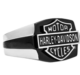 Harley-Davidson® MOD® H-D Black Steel B&S Signet Ring HSR0017 - Partsworld-UK - ZZHSR0017-10