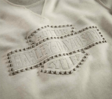 Harley Davidson Women's Studded Logo Pullover Sweatshirt, Off-White - Partsworld-UK - HDZ96322-19VW/022L