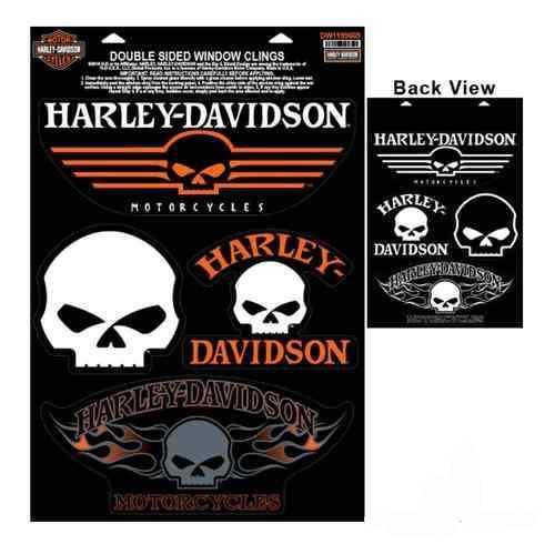 Harley Davidson Large Willie G Skull Double Sided Window Clings DW1199669