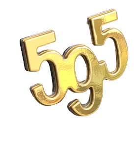 735730110 '595' Badge in Gold  - 500 Abarth Scorpioneoro