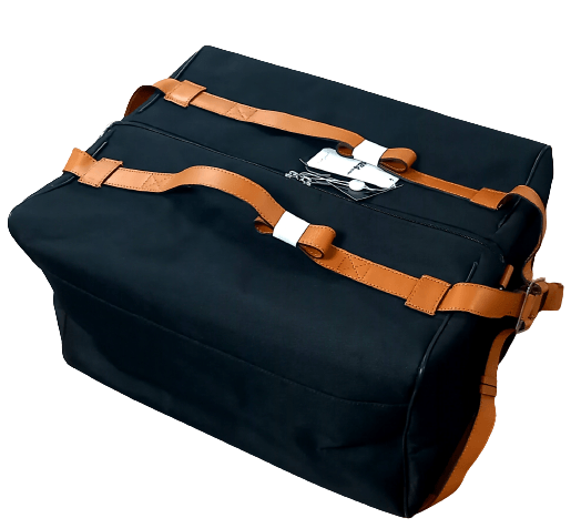 Toiletry Bag, Black with Tan Piping Fiat Abarth 124