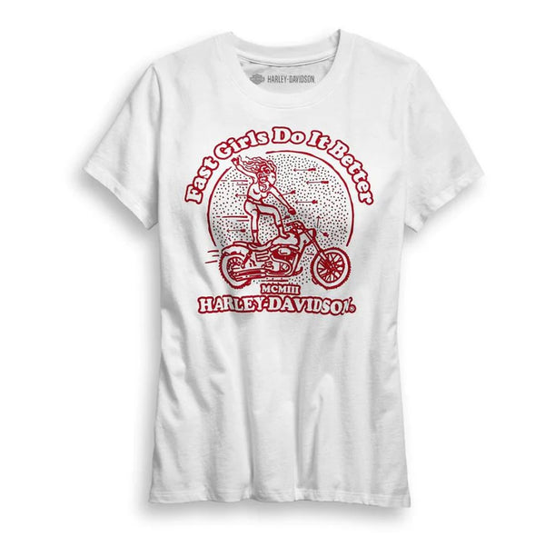 Harley Davidson Women's Fast Girls Tee - Partsworld-UK - HD96708-19VW/000M